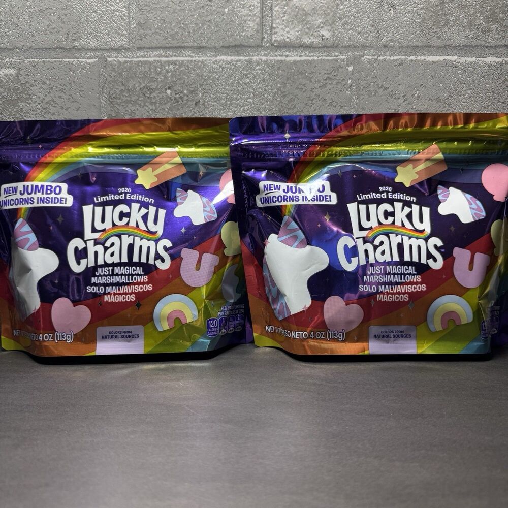 Lucky Charms Just Magical Marshmallows Limited Edition Jumbo Unicorns 2 Pack